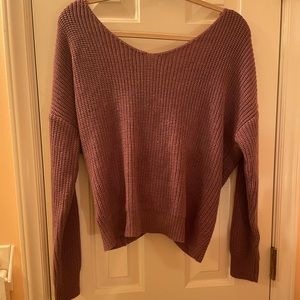 Purple open-back sweater